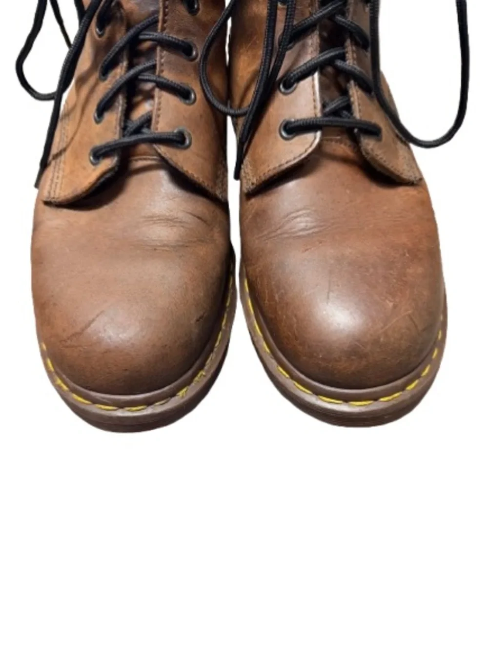 Dr. Martens Made In England 8 Eye Leather Boots Brown Padded Collar Men’s US 11